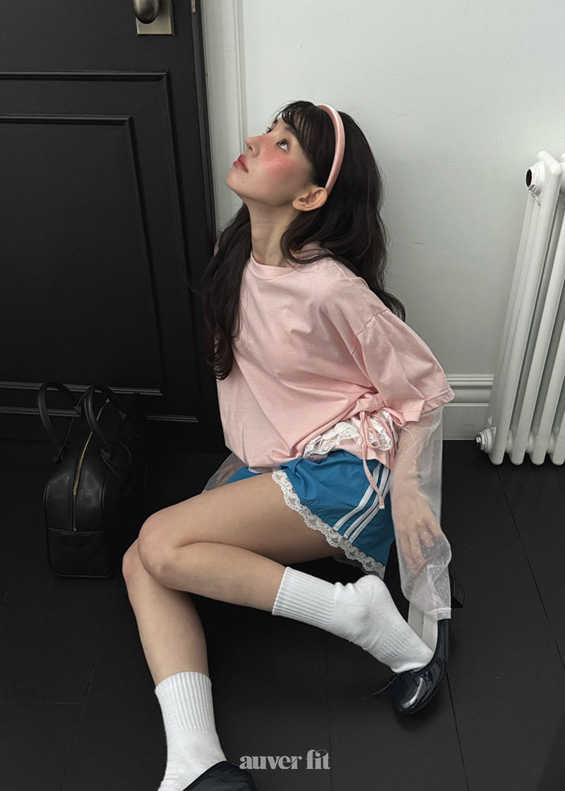 Auver_Fit - Korean Women Fashion - #womensfashion - Dot Layered Mesh Tee