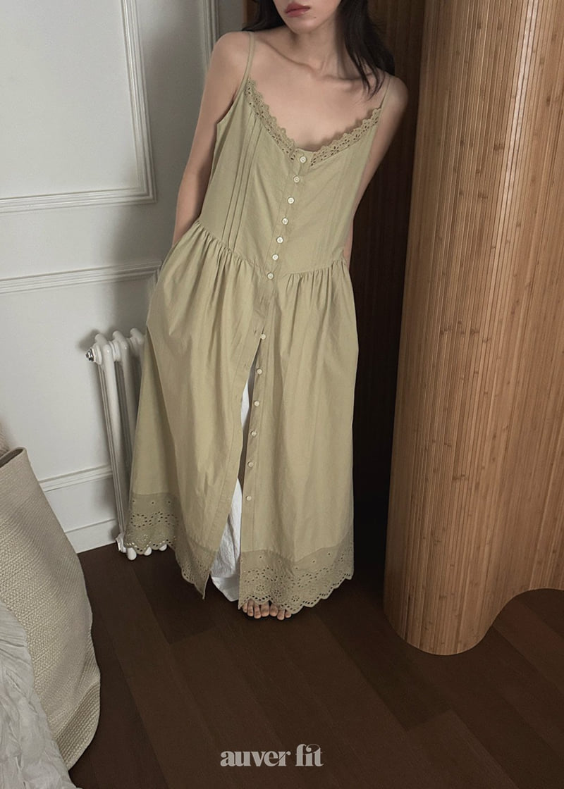 Auver_Fit - Korean Women Fashion - #womensfashion - Cotton Punched Long Dress - 9