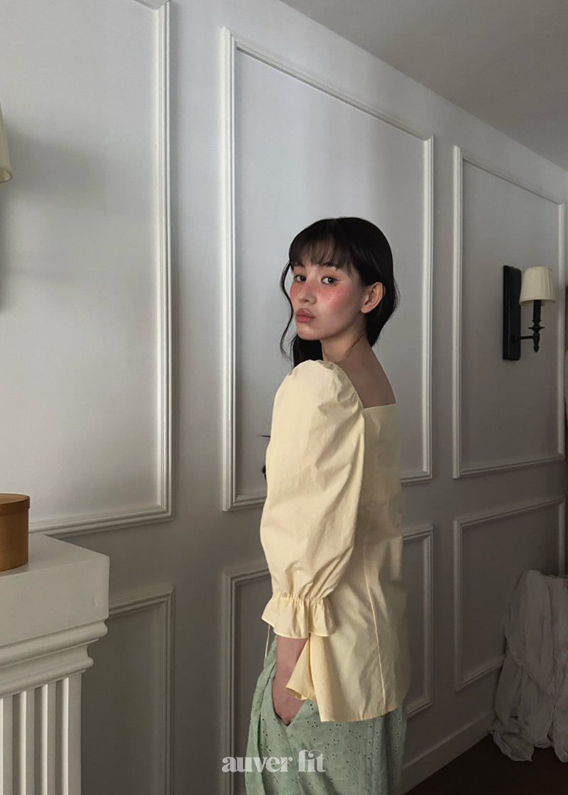 Auver_Fit - Korean Women Fashion - #womensfashion - Square Off-Shoulder Blouse - 12