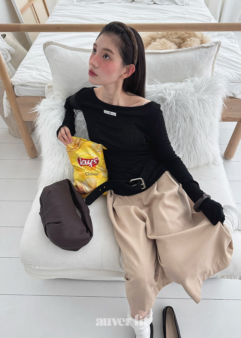 Auver_Fit - Korean Women Fashion - #womensfashion - Sheer Boat Neck Tee
