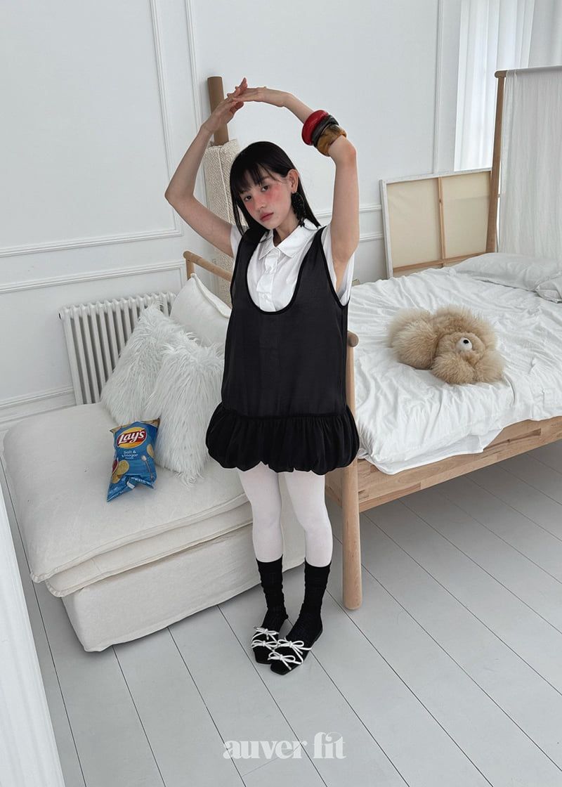 Auver_Fit - Korean Women Fashion - #womensfashion - Organza Balloon Shawl Dress - 12