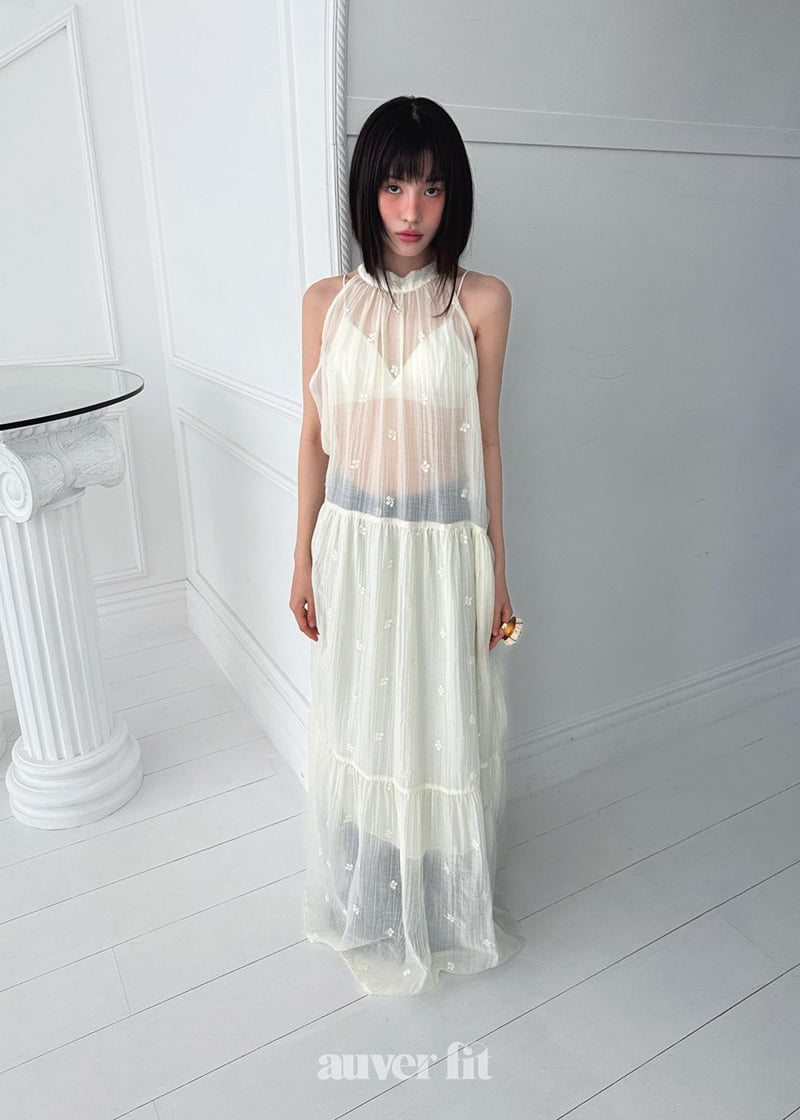 Auver_Fit - Korean Women Fashion - #womensfashion - Rose Halter Long Dress