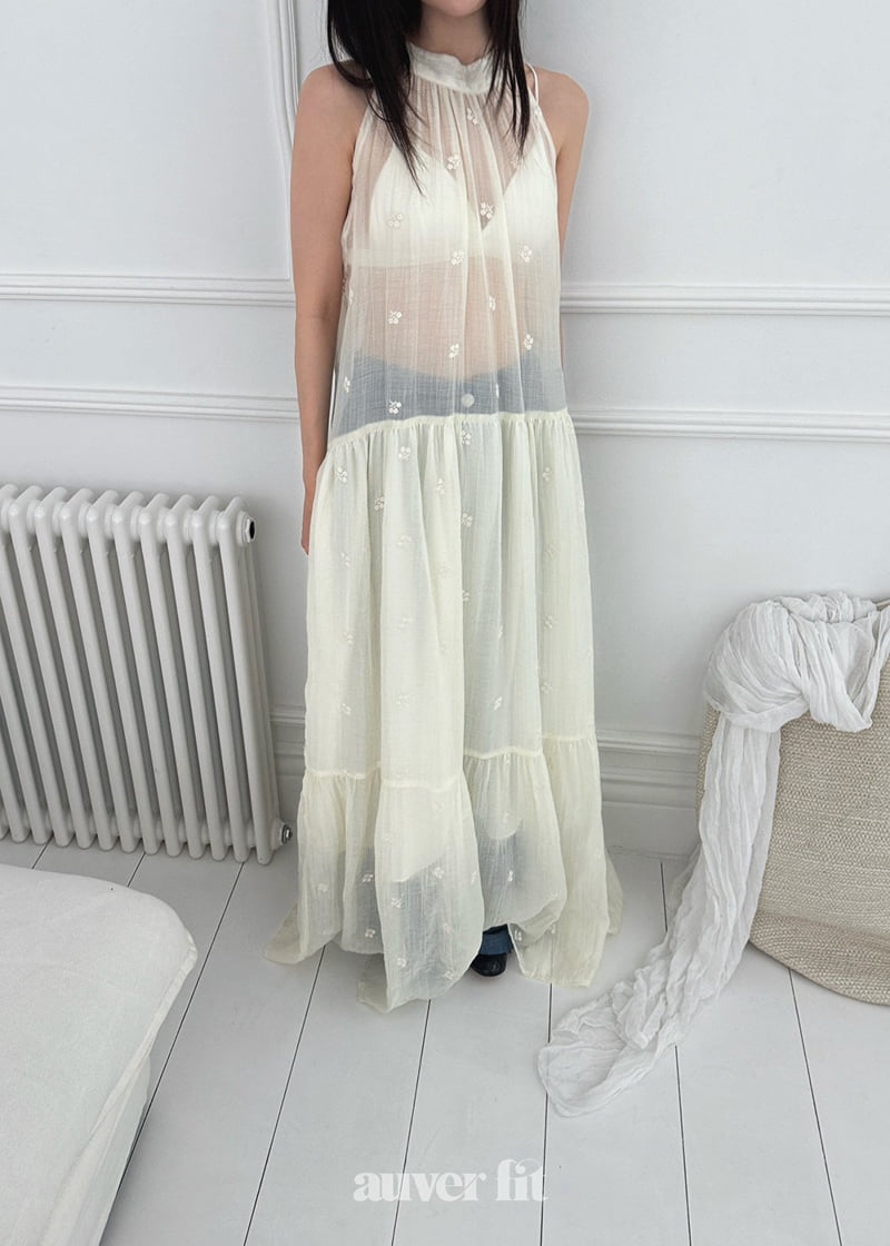 Auver_Fit - Korean Women Fashion - #womensfashion - Rose Halter Long Dress - 11
