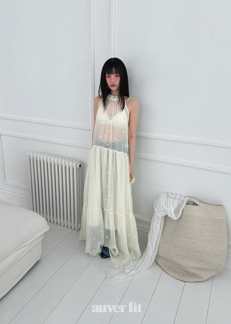 Auver_Fit - Korean Women Fashion - #womensfashion - Rose Halter Long Dress - 5