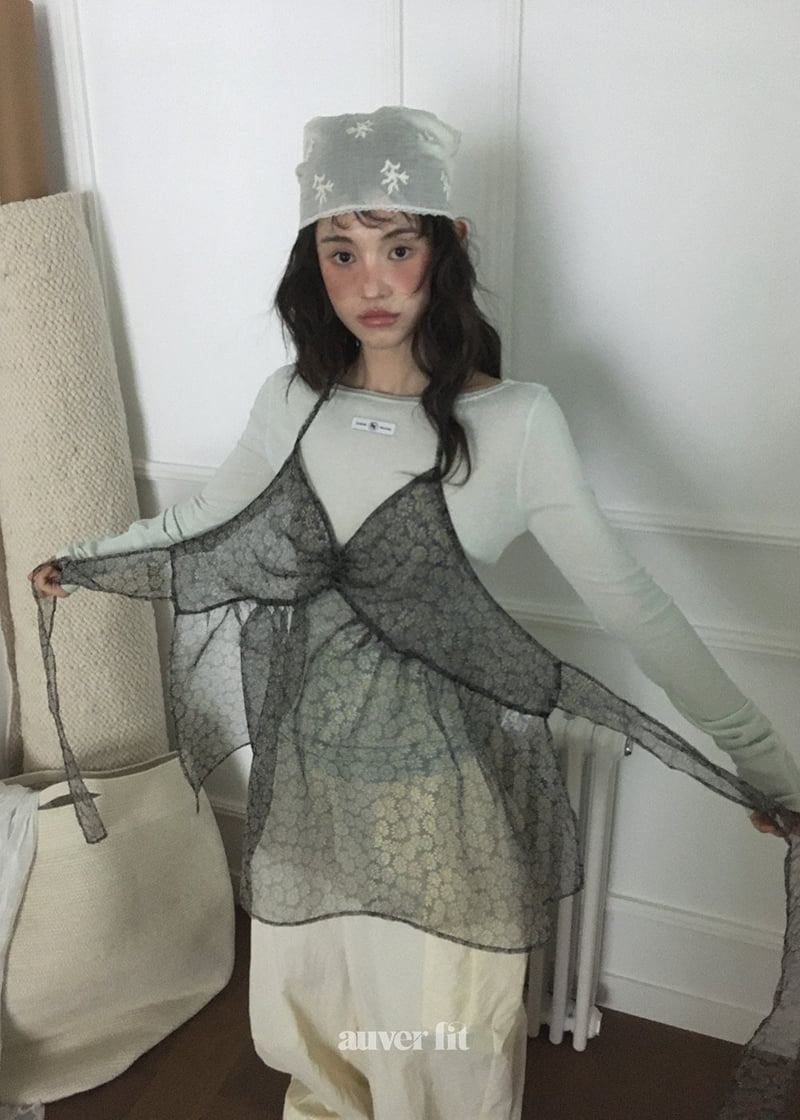 Auver_Fit - Korean Women Fashion - #womensfashion - Daisy Ribbon Sleeveless - 2