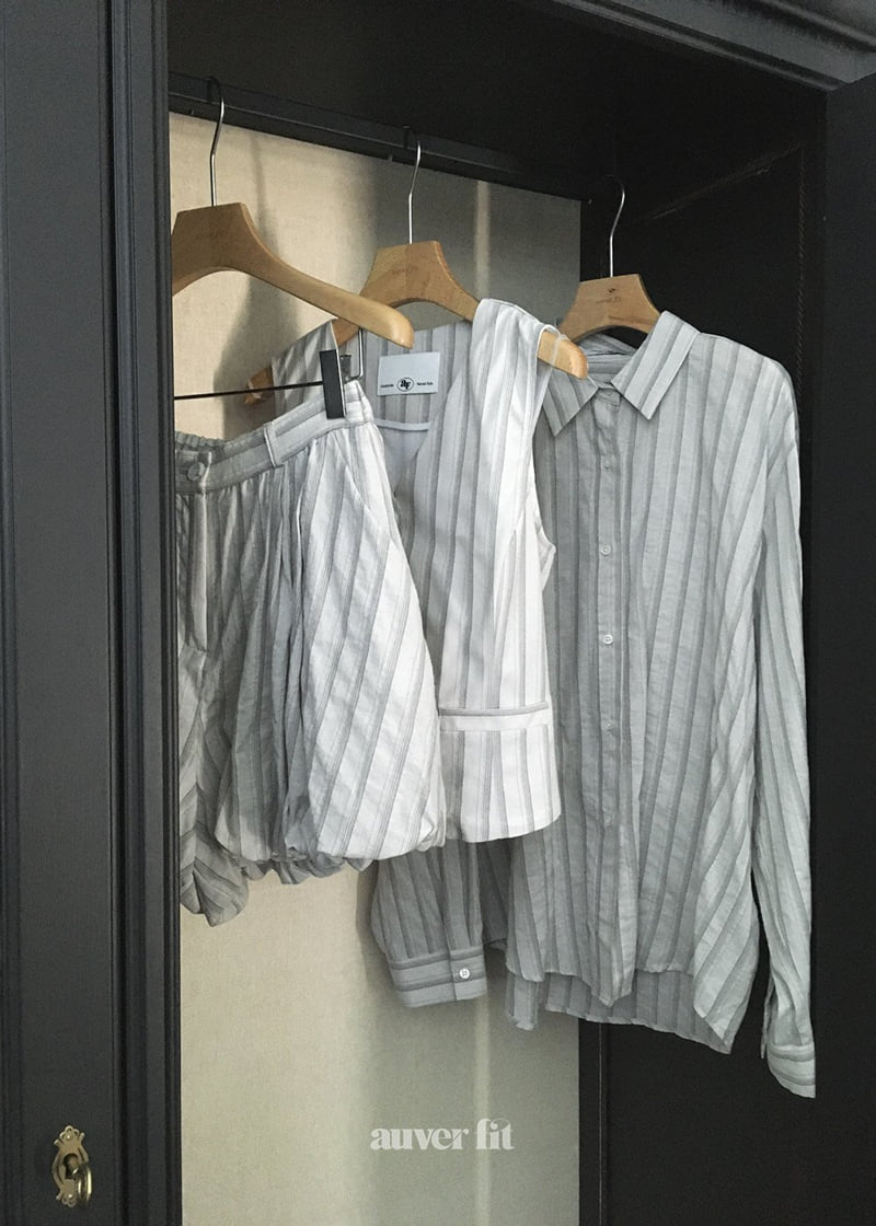 Auver_Fit - Korean Women Fashion - #womensfashion - Striped Normal Shirt - 7