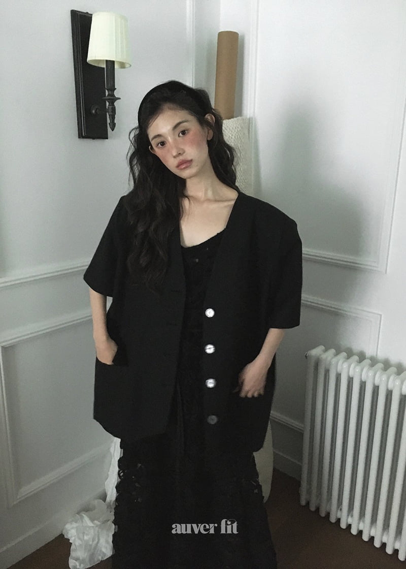Auver_Fit - Korean Women Fashion - #momslook - Linen No-Collar Short Jacket - 4