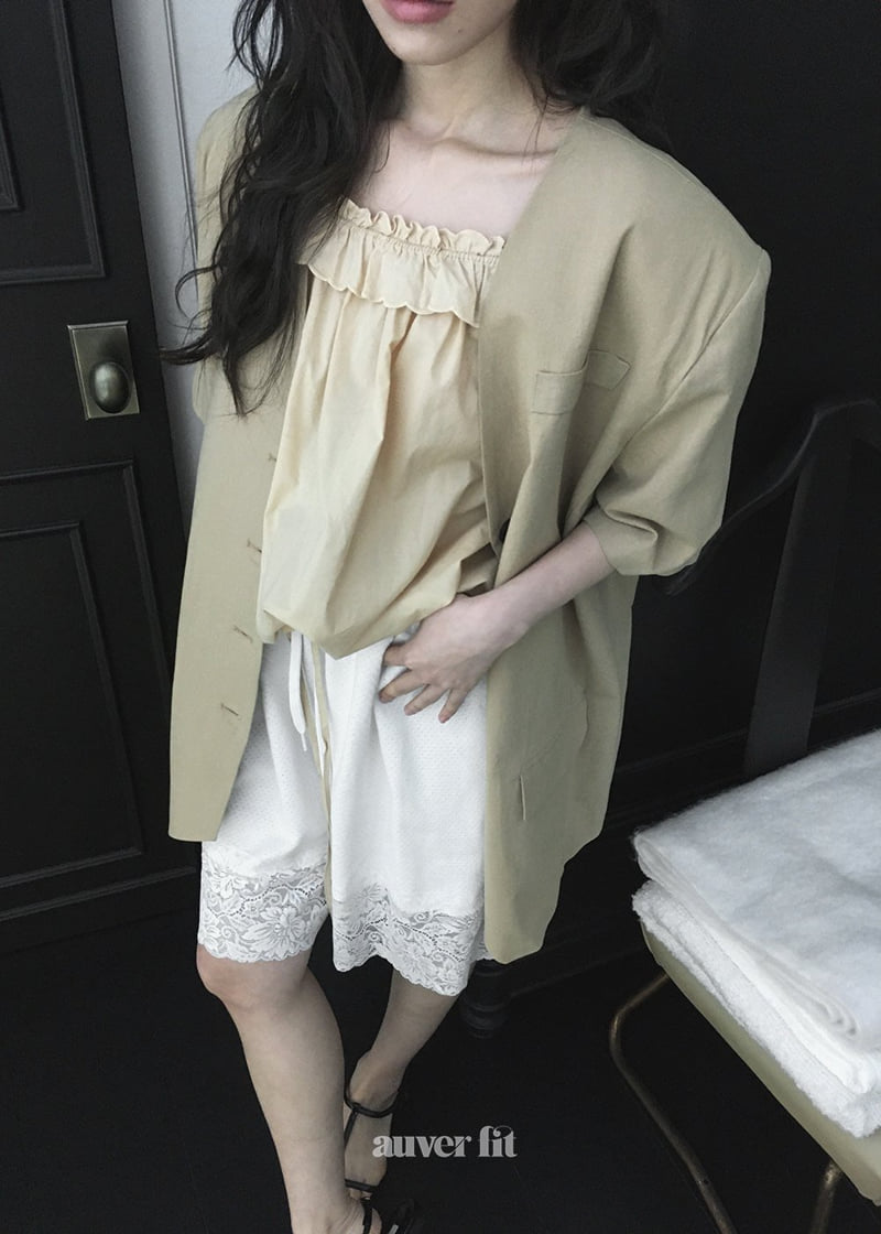 Auver_Fit - Korean Women Fashion - #womensfashion - Wave Off-Shoulder Blouse - 3