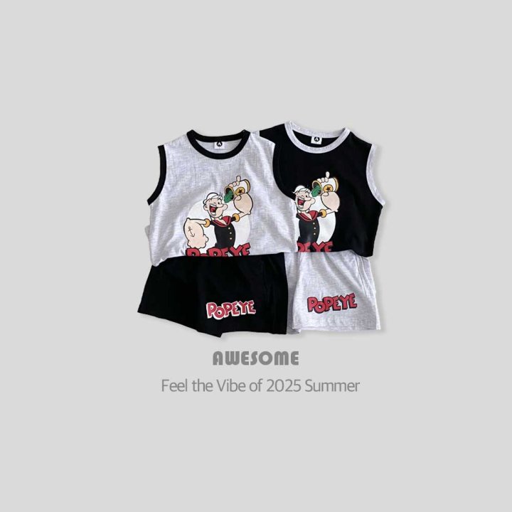 Awesome Bebe - Korean Children Fashion - #childofig - Popeye Sleeveless Setup - 2