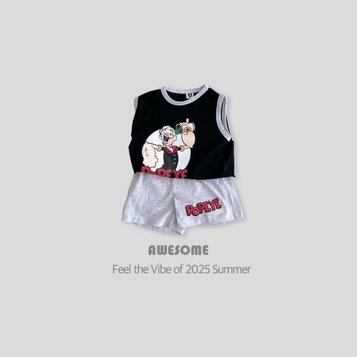 Awesome Bebe - Korean Children Fashion - #childofig - Popeye Sleeveless Setup - 3