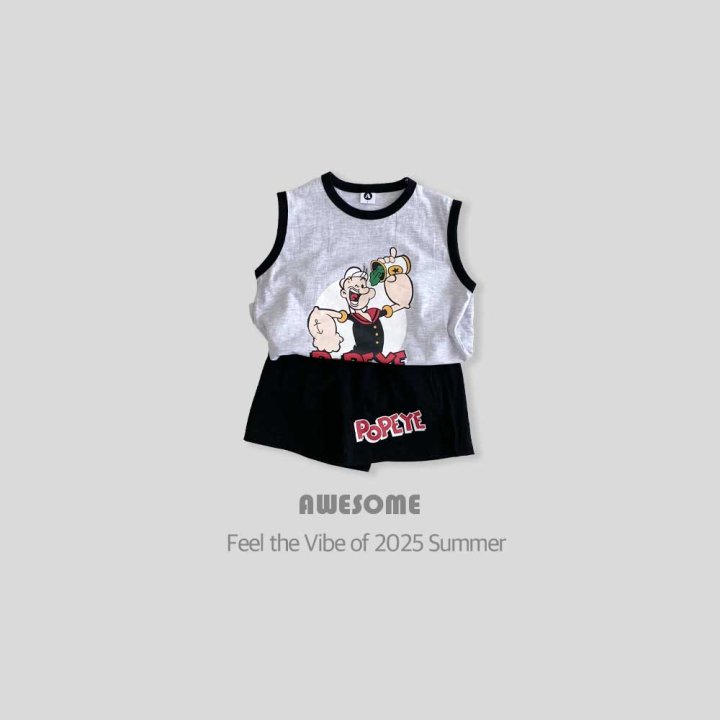 Awesome Bebe - Korean Children Fashion - #childofig - Popeye Sleeveless Setup - 4