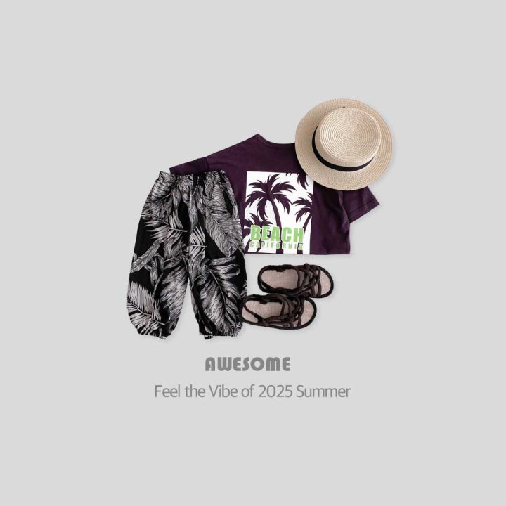 Awesome Bebe - Korean Children Fashion - #childrensboutique - (Tencel) Beach Short-Sleeve Tee