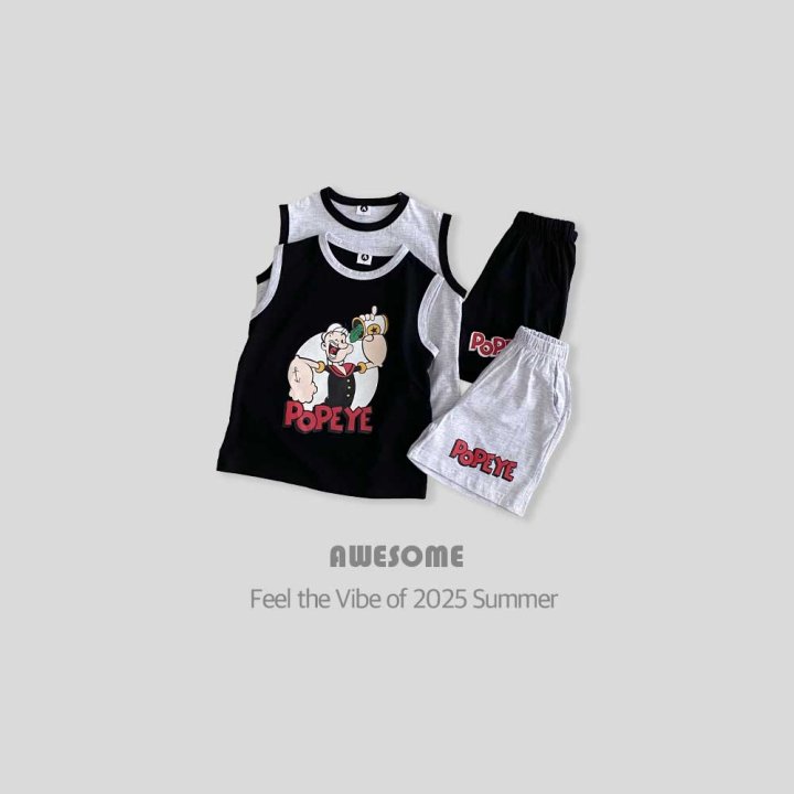 Awesome Bebe - Korean Children Fashion - #designkidswear - Popeye Sleeveless Setup - 5