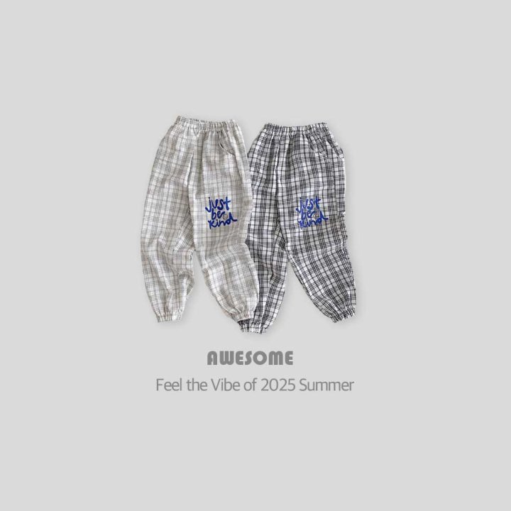 Awesome Bebe - Korean Children Fashion - #minifashionista - Check Summer Jogger Pants - 7
