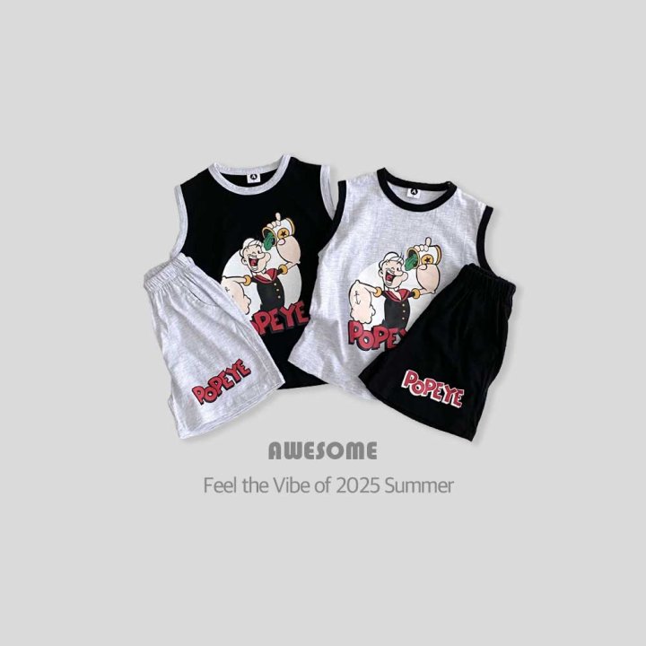 Awesome Bebe - Korean Children Fashion - #prettylittlegirls - Popeye Sleeveless Setup