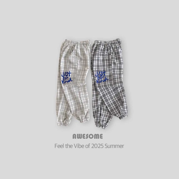 Awesome Bebe - Korean Children Fashion - #prettylittlegirls - Check Summer Jogger Pants - 8