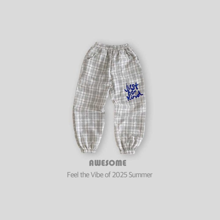 Awesome Bebe - Korean Children Fashion - #stylishchildhood - Check Summer Jogger Pants - 11
