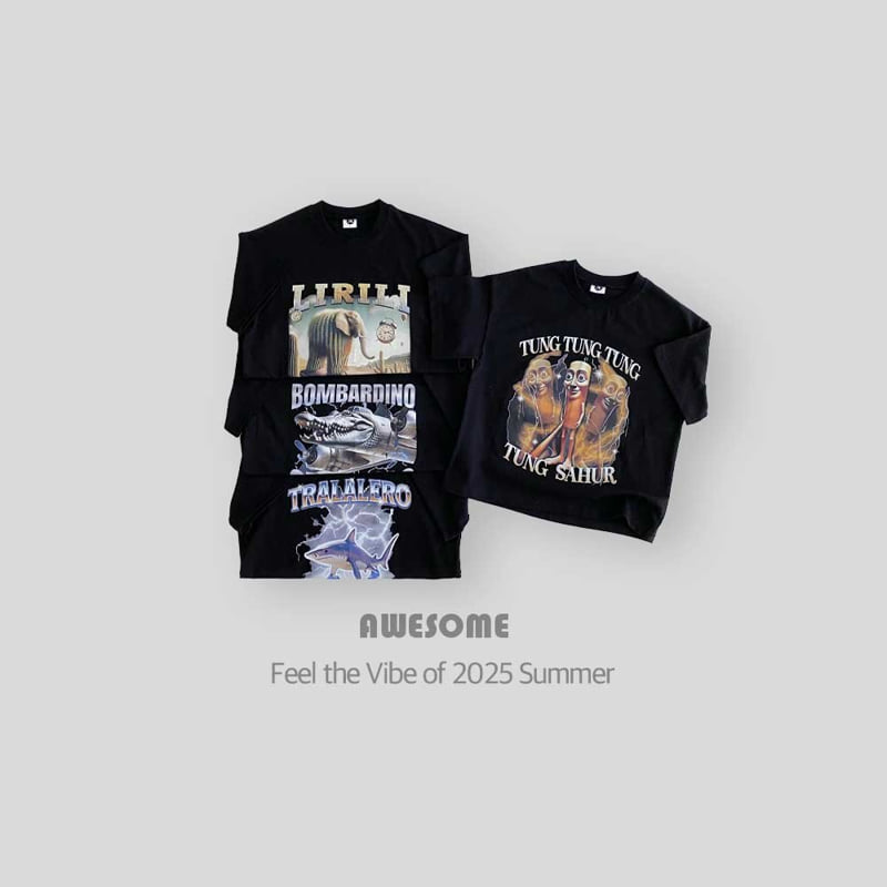 Awesome Bebe - Korean Children Fashion - #toddlerclothing - Italian Brainrot Tee - 9