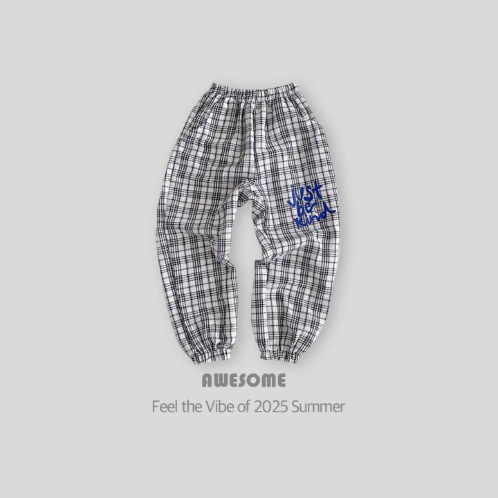 Awesome Bebe - Korean Children Fashion - #toddlerclothing - Check Summer Jogger Pants - 10