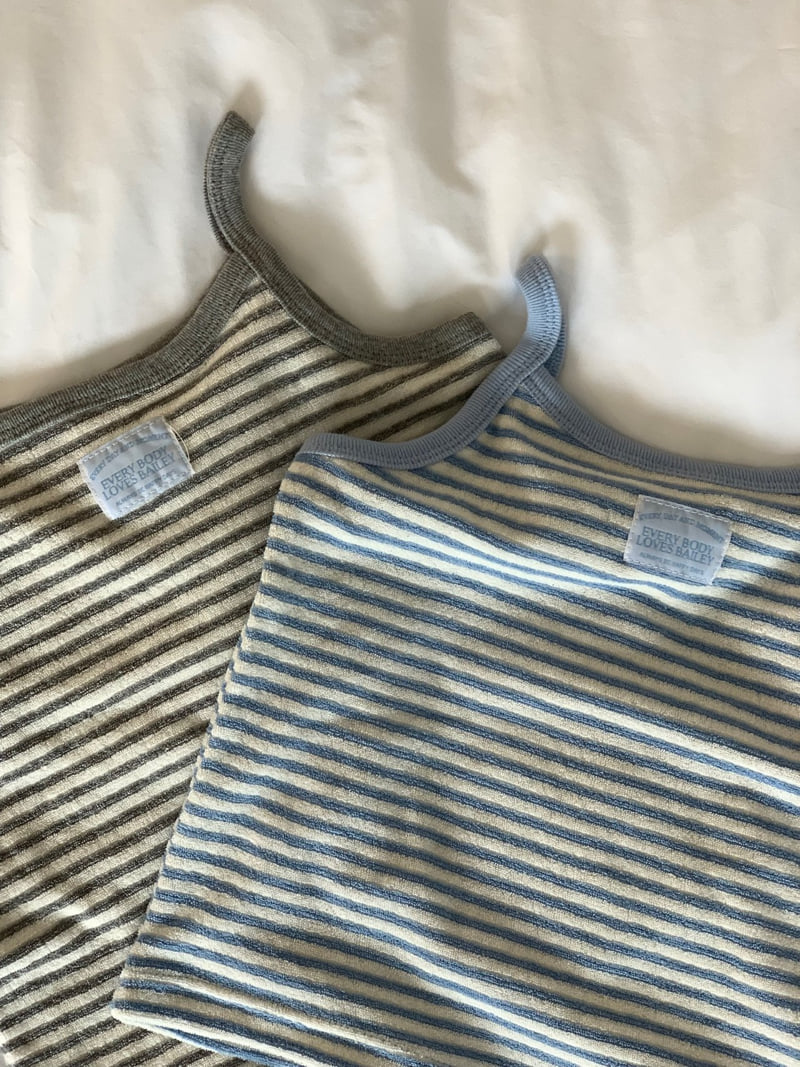 Bailey - Korean Children Fashion - #childofig - Terry Stripe Sleeveless Tee - 12