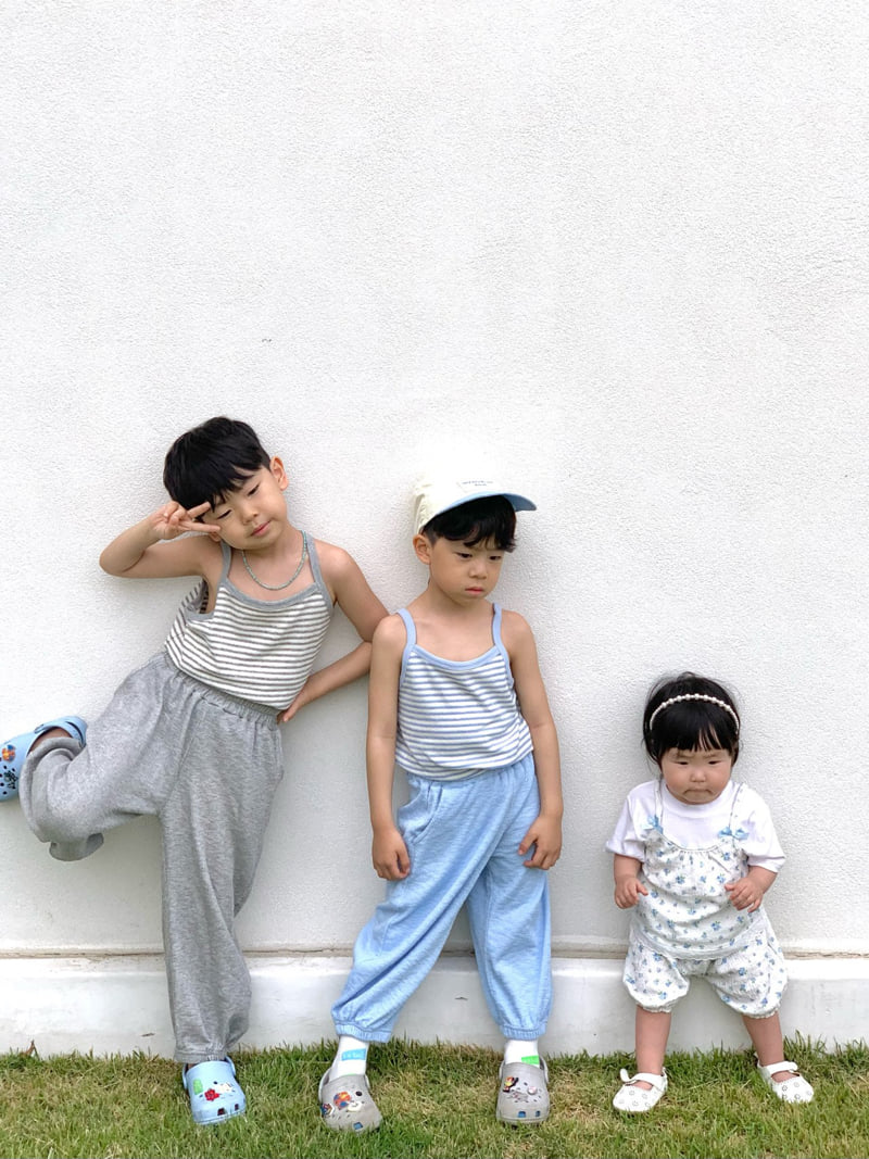 Bailey - Korean Children Fashion - #fashionkids - Terry Stripe Sleeveless Tee - 3
