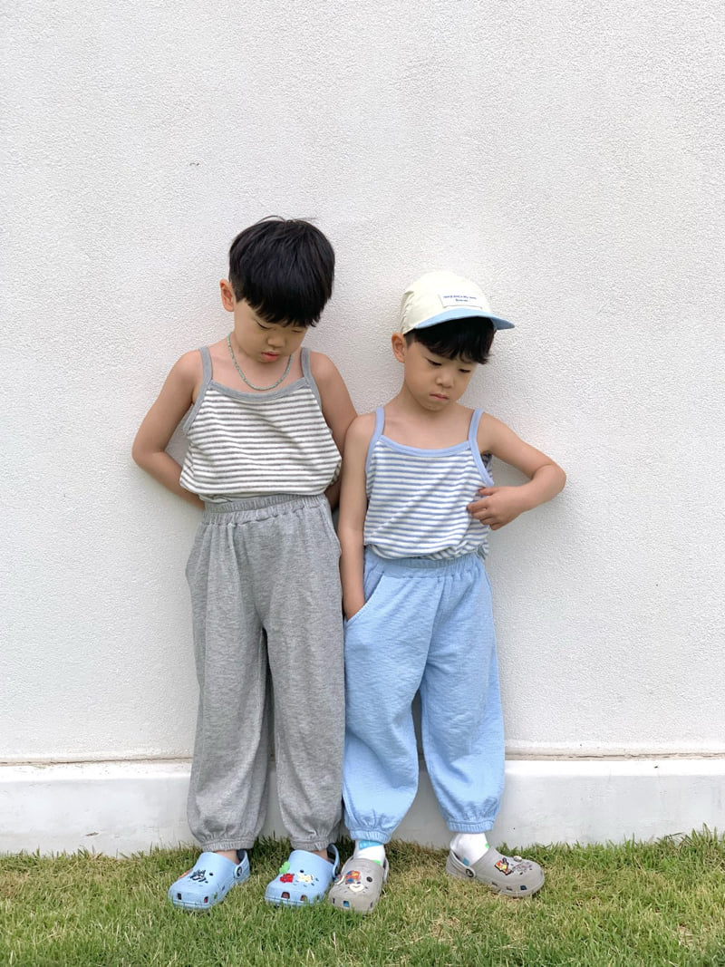 Bailey - Korean Children Fashion - #fashionkids - Terry Stripe Sleeveless Tee - 4
