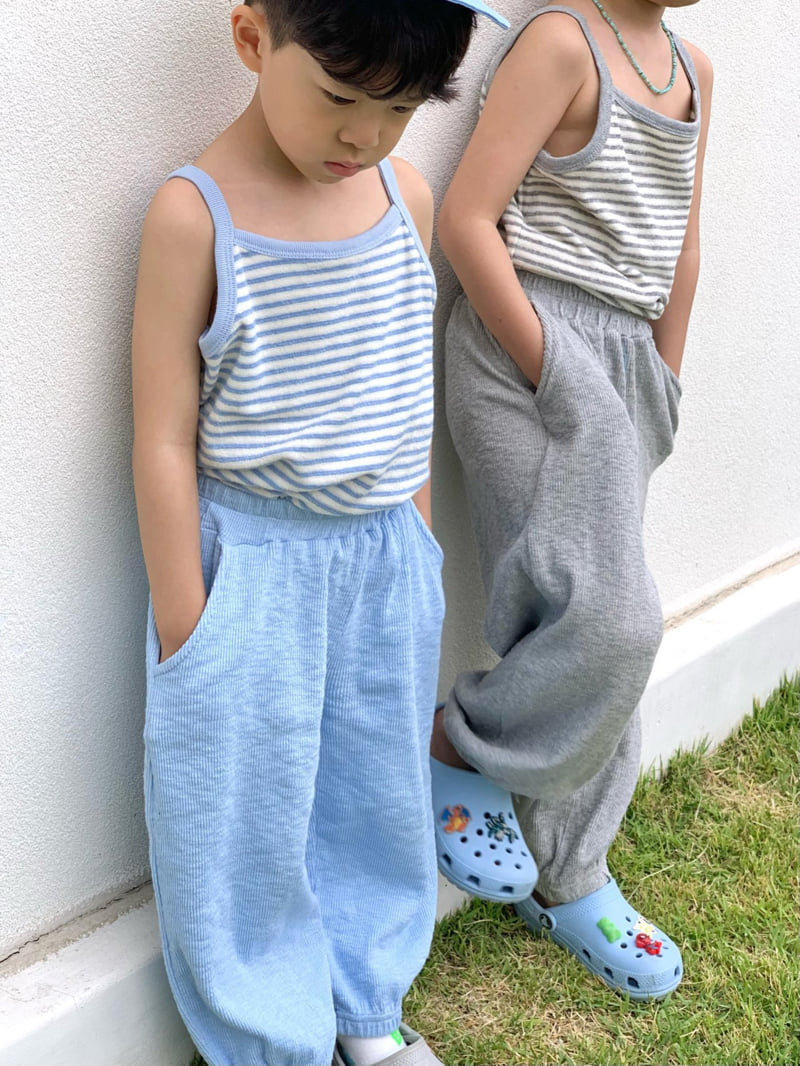 Bailey - Korean Children Fashion - #kidzfashiontrend - Terry Stripe Sleeveless Tee - 6