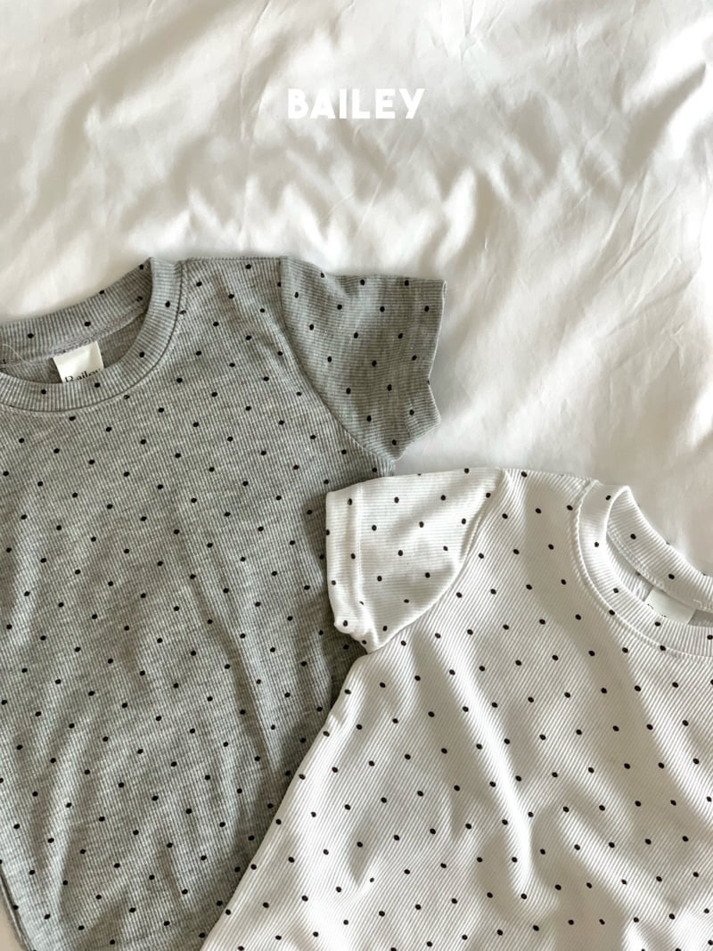 Bailey - Korean Children Fashion - #prettylittlegirls - Dot Ribbed Tee - 12