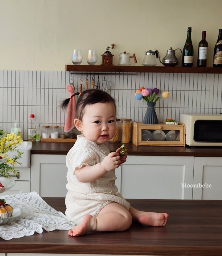 Bloombebe - Korean Baby Fashion - #babyboutiqueclothing - Wrinkled Top Bottom Set - 3