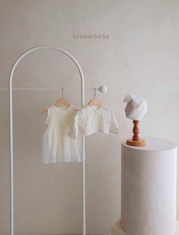Bloombebe - Korean Baby Fashion - #babyclothing - Ribbon Cardigan Set (Dress + Cardigan)