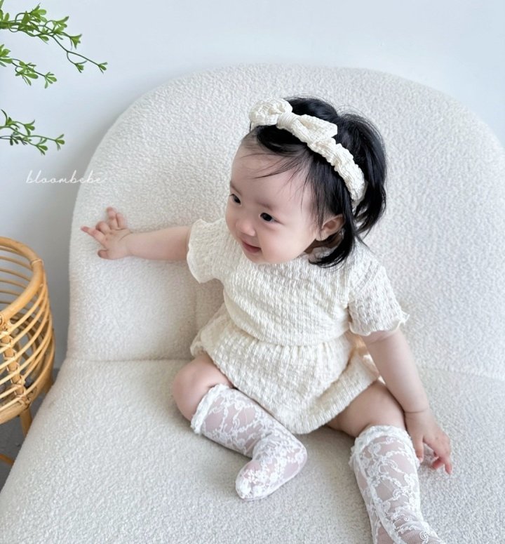 Bloombebe - Korean Baby Fashion - #babyfever - Wrinkled Top Bottom Set - 6