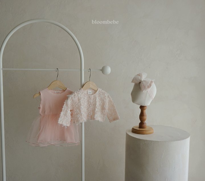 Bloombebe - Korean Baby Fashion - #babyfever - Ribbon Cardigan Set (Dress + Cardigan) - 4