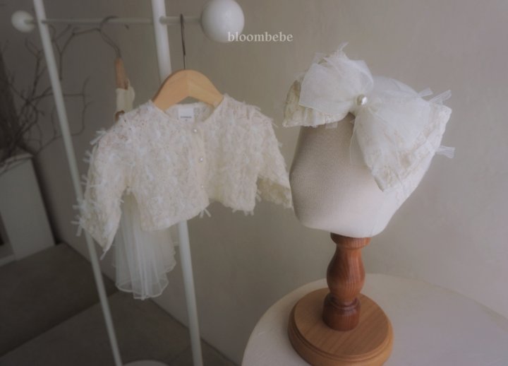 Bloombebe - Korean Baby Fashion - #babyootd - Ribbon Cardigan Set (Dress + Cardigan) - 7