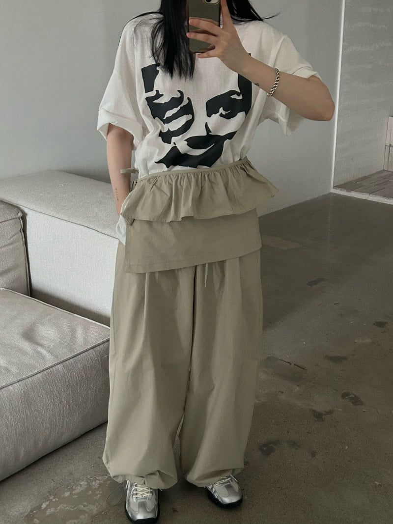 Buckle - Korean Women Fashion - #momslook - Mini Frill Wrap Wide Pants - 9