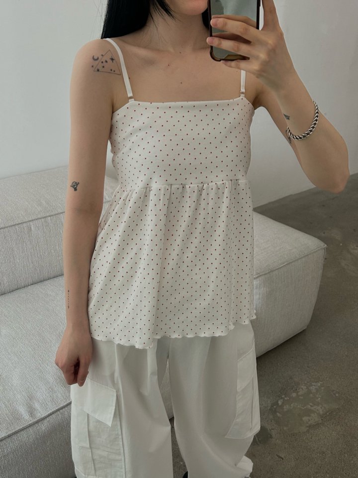 Buckle - Korean Women Fashion - #vintagekidsstyle - Dot Mini Sleeveless - 4