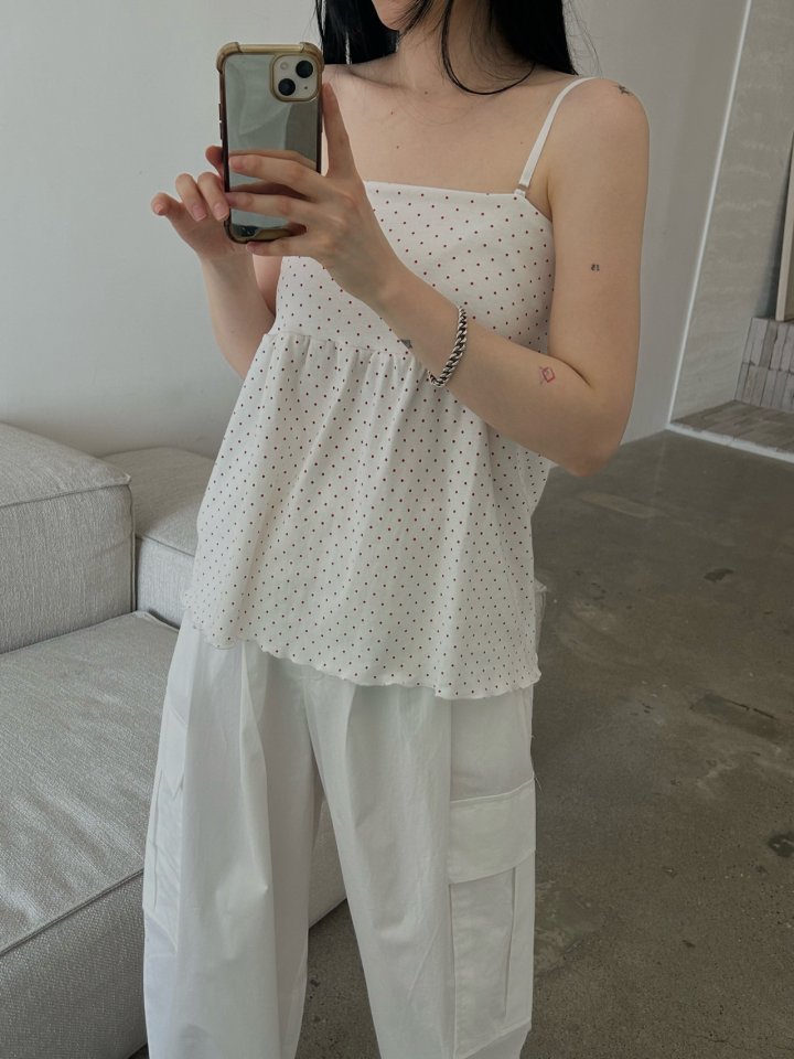 Buckle - Korean Women Fashion - #restrostyle - Dot Mini Sleeveless - 5