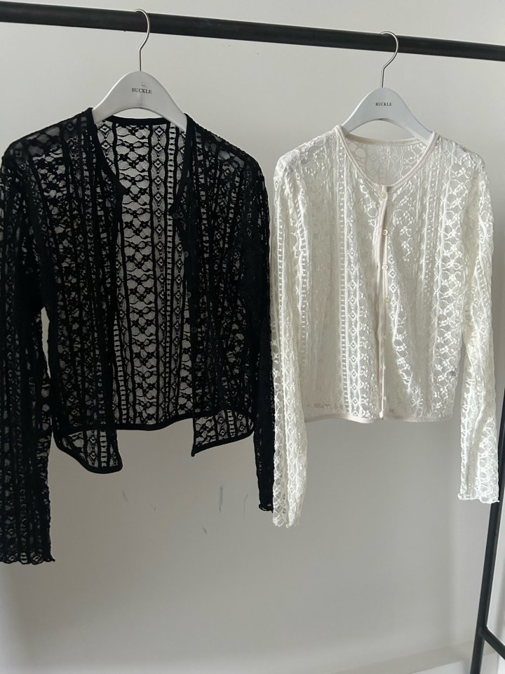 Buckle - Korean Women Fashion - #restrostyle - Belle Lace Cardigan - 2