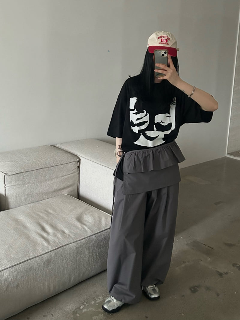 Buckle - Korean Women Fashion - #thatsdarling - Mini Frill Wrap Wide Pants - 7