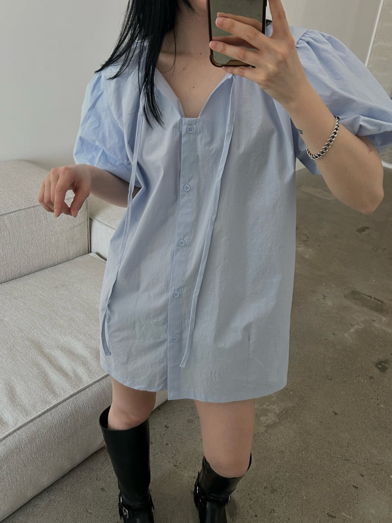 Buckle - Korean Women Fashion - #thelittlethings - Opening Puff Blouse - 10
