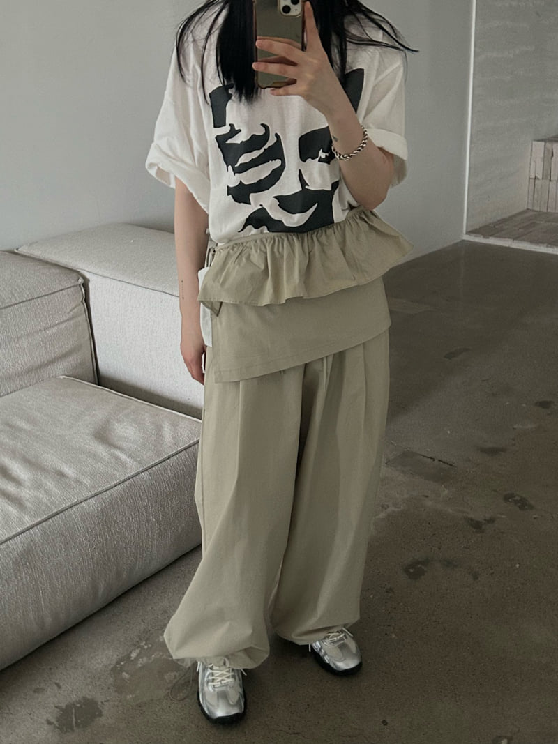 Buckle - Korean Women Fashion - #thelittlethings - Mini Frill Wrap Wide Pants - 8