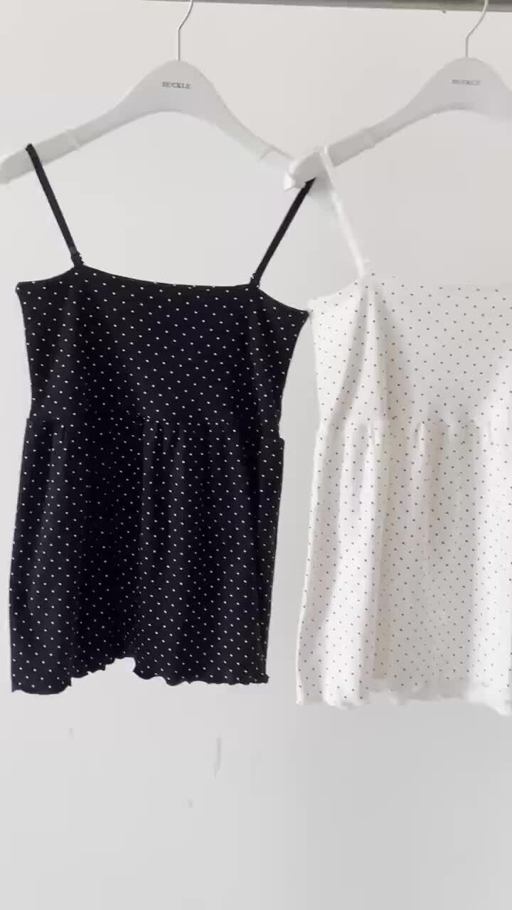 Buckle - Korean Women Fashion - #vintagekidsstyle - Dot Mini Sleeveless - 3