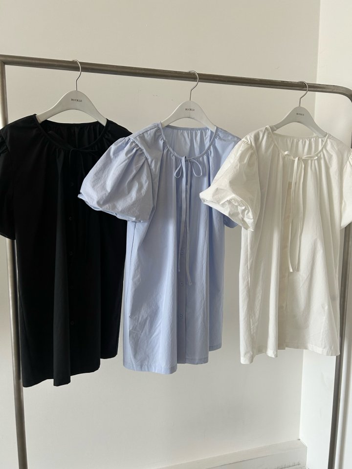 Buckle - Korean Women Fashion - #womensfashion - Opening Puff Blouse - 2