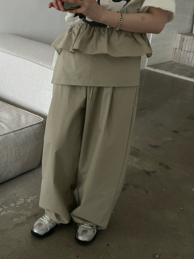 Buckle - Korean Women Fashion - #womensfashion - Mini Frill Wrap Wide Pants - 10