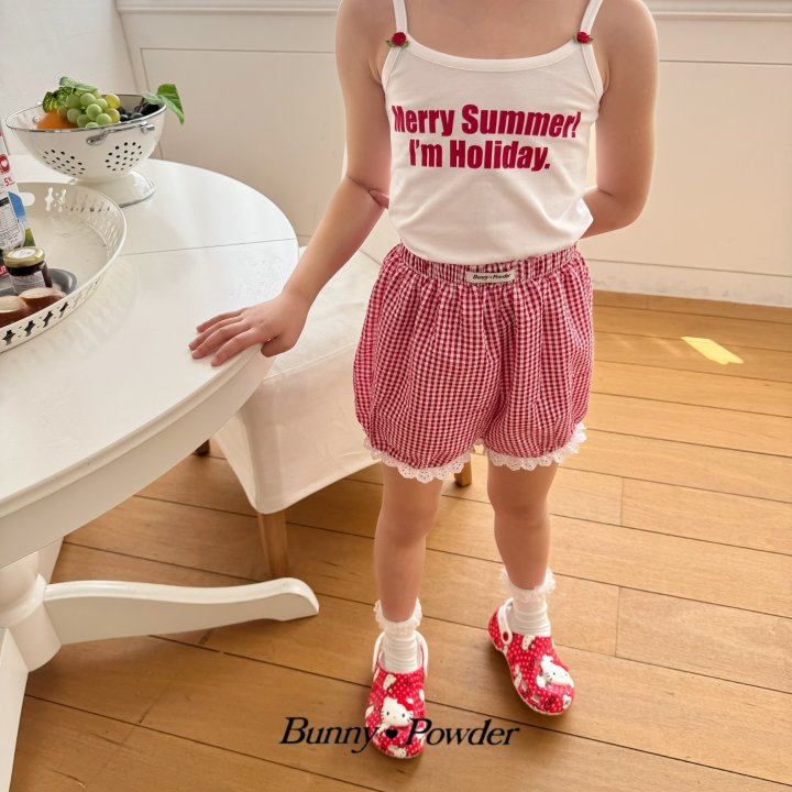 Bunny Powder - Korean Children Fashion - #stylishchildhood - Check Bloomer Pants - 3