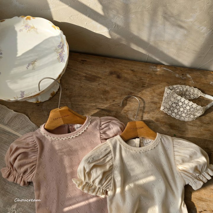Choucream - Korean Baby Fashion - #babyboutique - Eyelet Puff Tee - 4