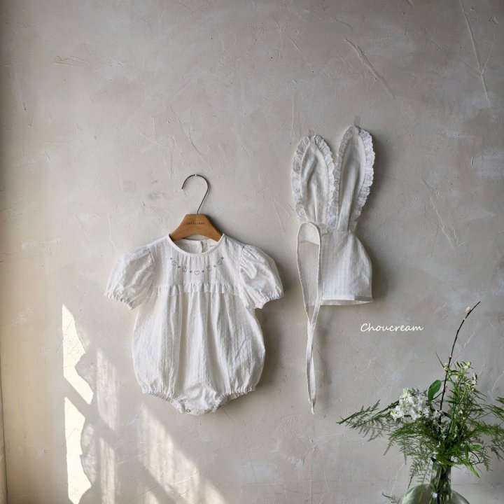 Choucream - Korean Baby Fashion - #babyboutiqueclothing - Heart Rabbit Suit (with Bonnet Set)