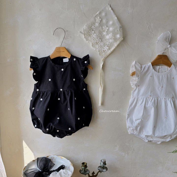 Choucream - Korean Baby Fashion - #babyclothing - Mini Floral Embroidered Suit - 3