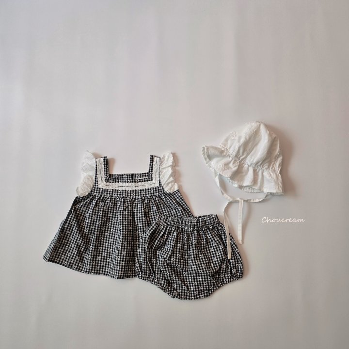 Choucream - Korean Baby Fashion - #babyclothing - Check Lace Set (Blouse + Bloomer Set) - 8