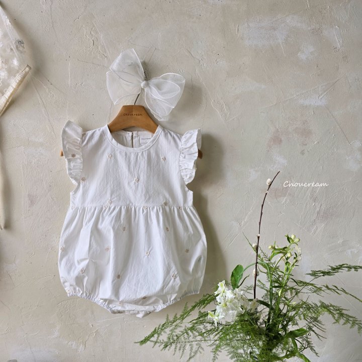 Choucream - Korean Baby Fashion - #babyclothing - Mini Floral Embroidered Suit - 4