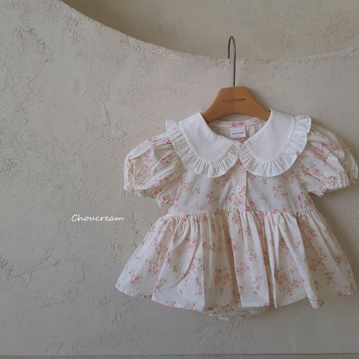 Choucream - Korean Baby Fashion - #babyfashion - Rose Collar Dress Suit - 2